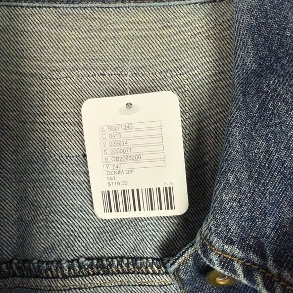 NWT Urban Outfitters Urban Renewal Remade Coin Trim Denim Jacket Medium/Large - Picture 4 of 12